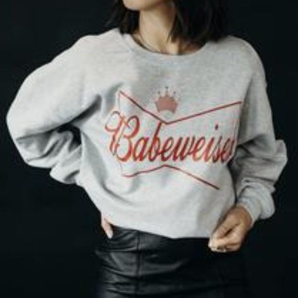 BABEWEISER SWEATSHIRT Handmade Graphic Crew - Picture 4 of 4
